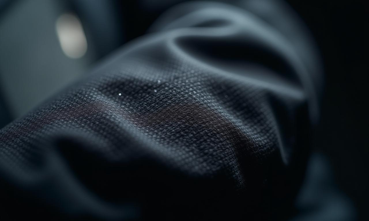 Close-up of premium motorcycle gear fabric texture, showing durability and design