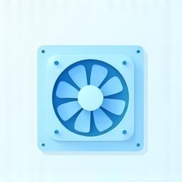 Icon representing optimized airflow ventilation with wind symbol
