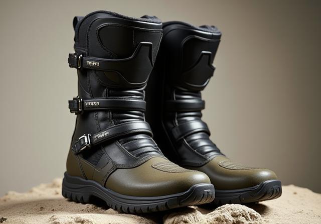 Enduro Pro motorcycle boots, rugged with reinforced toe and waterproof design for off-road